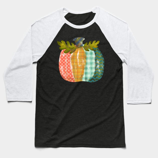 Pretty Patterned Pumpkin Baseball T-Shirt by CheriesArt